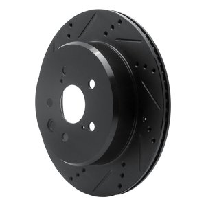 Lexus GS300 Brake Rotor (1) - Rear Left - R1 Concepts - Drilled & Slotted - Black - `06-`20